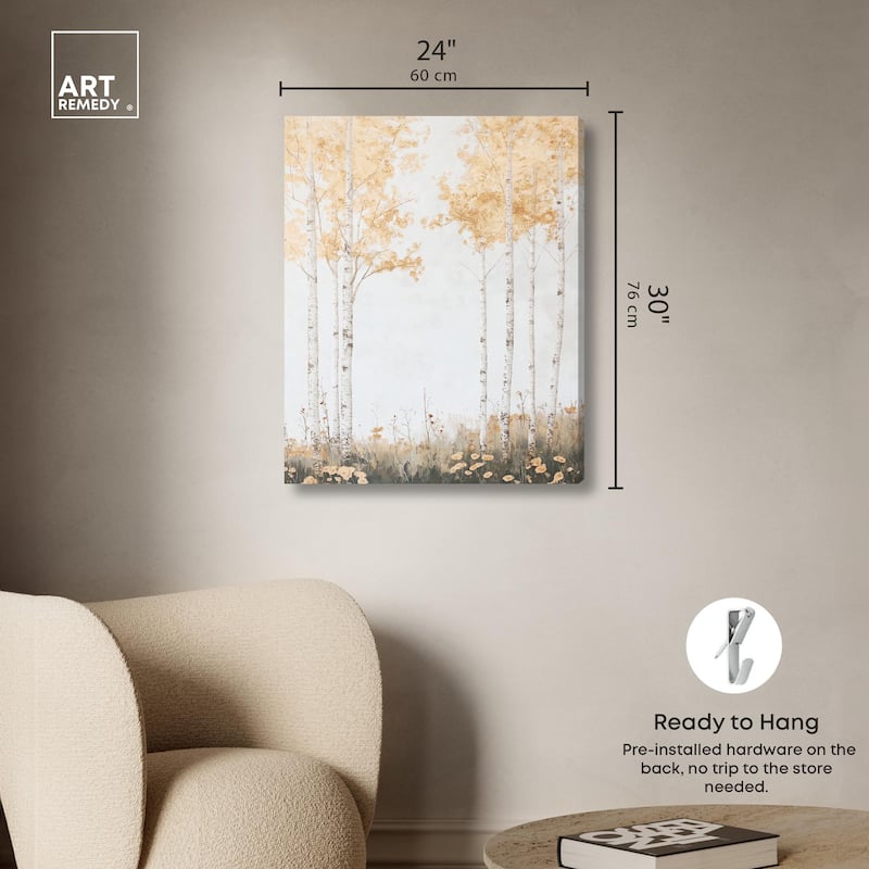 Pale Birch Reverie Canvas by Art Remedy, Gallery Wrapped