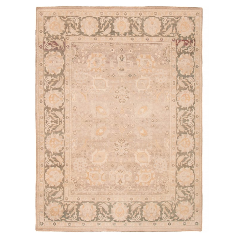 ECARPETGALLERY Hand-knotted Peshawar Finest Tan Wool Rug - 7'9 x 10'6 - Tan - 7'9 x 10'6
