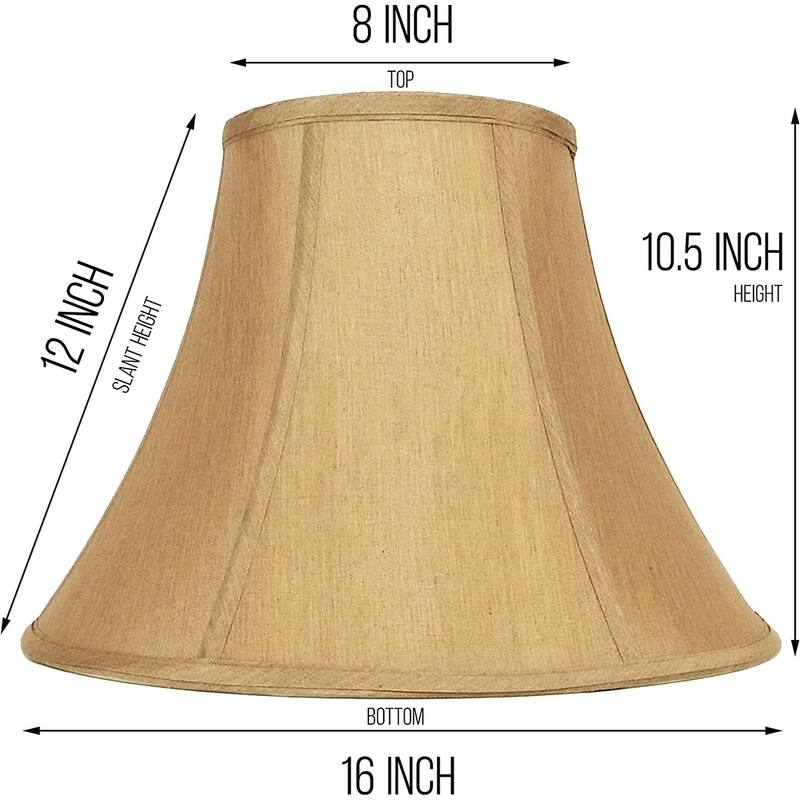 Gold Hand Made Fabric Bell Lamp Shade for Table Lamp 8" x 16 "x 12" (Spider) - 8x16x10