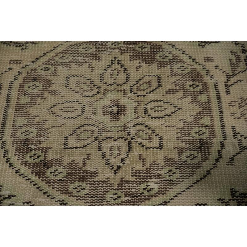 Hand Knotted Oriental 100% Wool Carpet Transitional Floral Green Anatolian Area Rug - 7' 9'' X 4' 10''