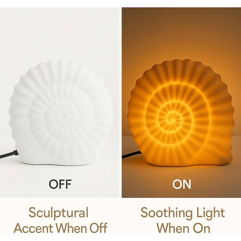 Snail Table Lamp Sculpted Sandstone Organic Accent Lighting