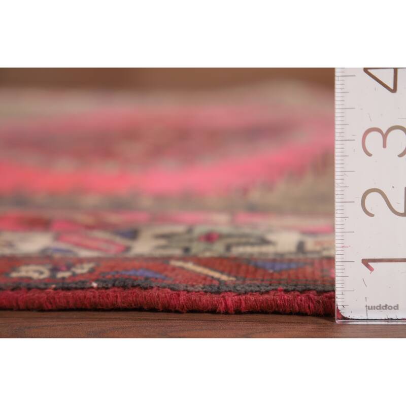 Pink Ardebil Persian Vintage Area Rug Hand-Knotted Wool Carpet - 3'11" x 7'7"
