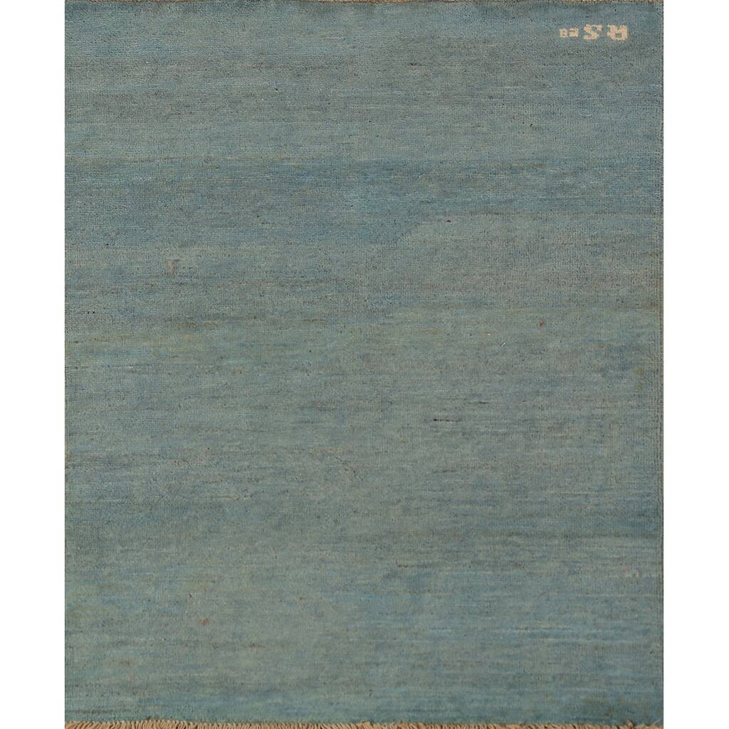 Stripe Gabbeh Oriental Foyer Rug Hand-Knotted Wool Carpet - 2'3" x 4'3"