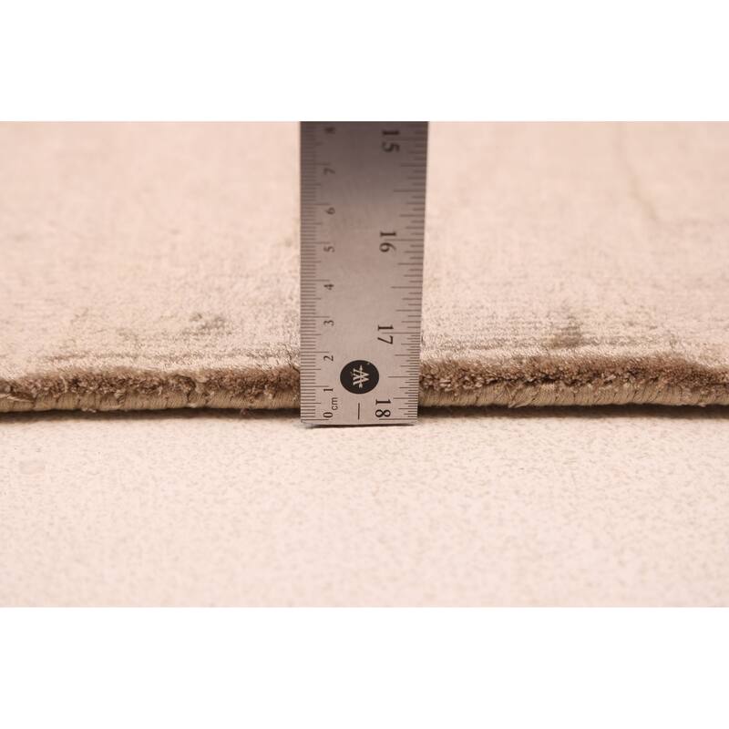 ECARPETGALLERY Hand Loomed Kashkuli Gabbeh Taupe Viscose Rug - 6'7 x 9'8