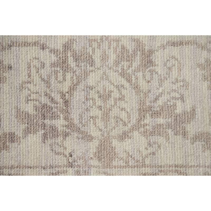 Hand Knotted Oriental Viscose Silk Carpet Modern Abstract Beige & Ivories Abstract Area Rug - 7' 4'' X 5' 3''