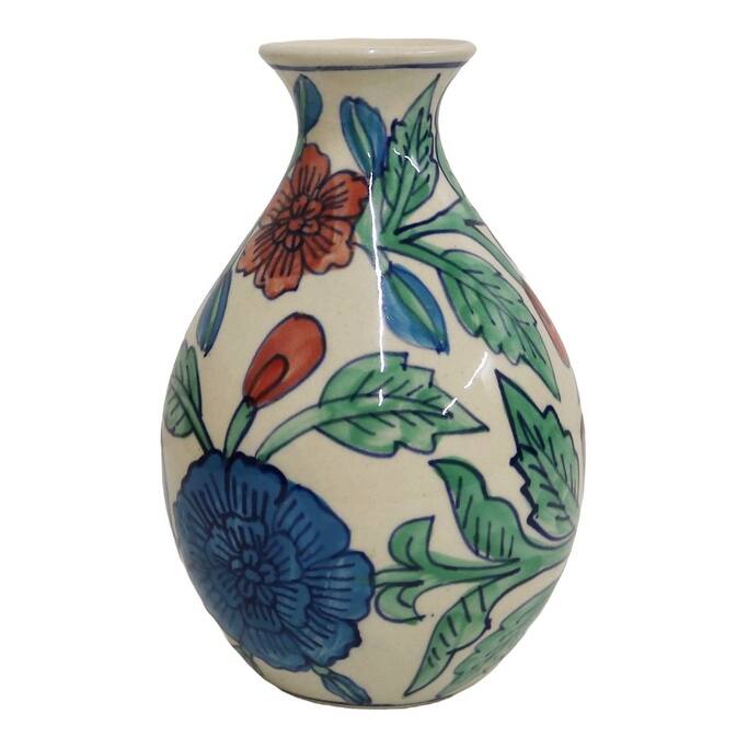 Home&Manor Ceramic Bottle Vase Multicolor
