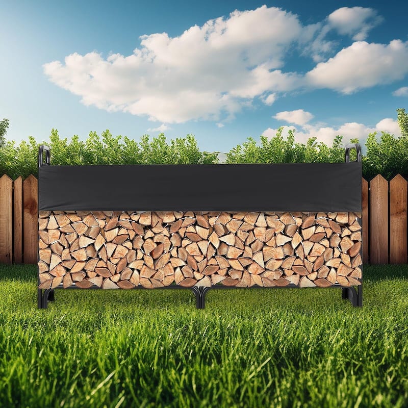 Outdoor Firewood Rack with Cover