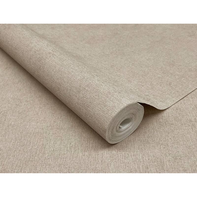 A-Street Prints Cullen Light Brown Faux Linen Wallpaper