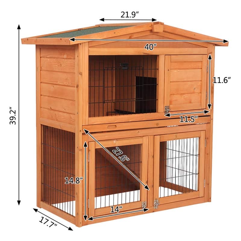 40" Triangle Roof Waterproof Wooden Chicken Coop