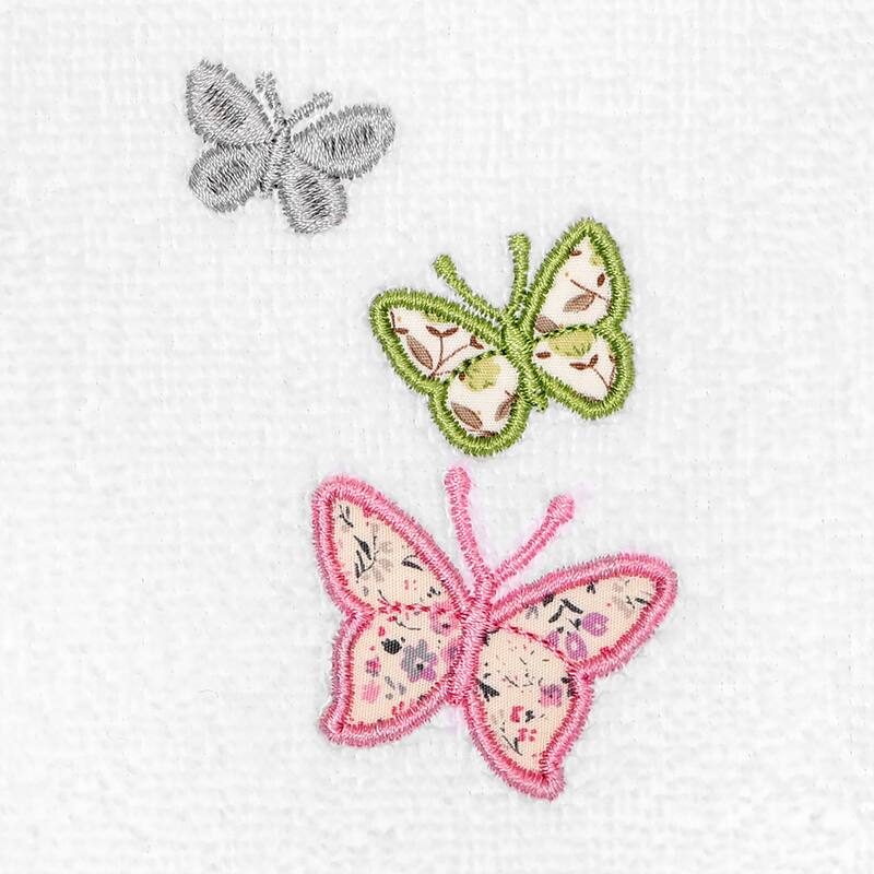 Authentic Hotel and Spa 100% Turkish Cotton Mariposa 2PC Embellished Fingertip Towel Set