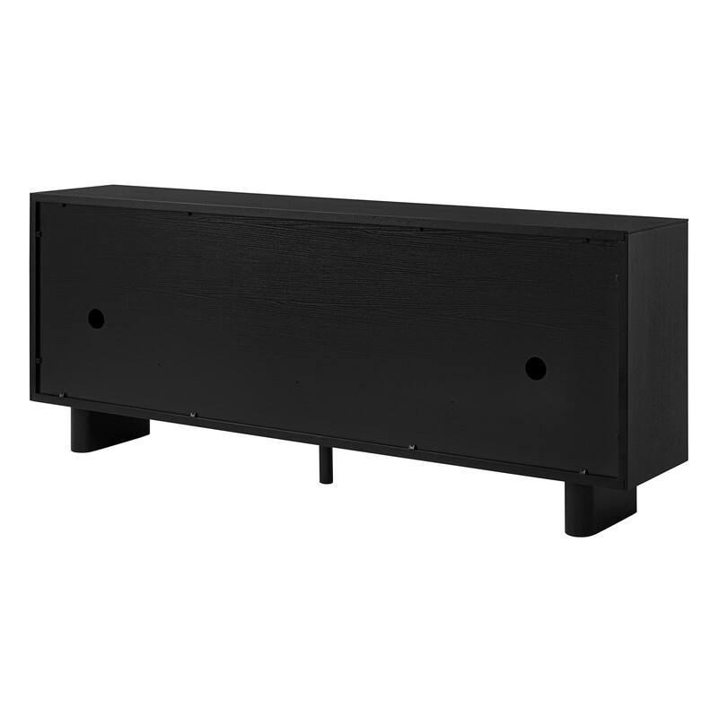 Spruce & Spring Modern Black Ash Sideboard with Cappuccino Ceramic Doors, Large Storage Cabinet