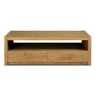 Edgemod Dakota Weathered Oak Coffee Table With 2 Drawers