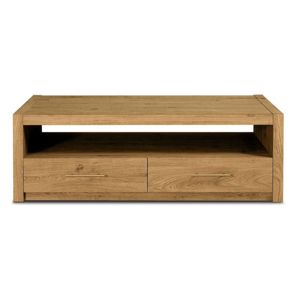 Edgemod Dakota Weathered Oak Coffee Table With 2 Drawers