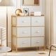 preview thumbnail 2 of 8, Gymax Fabric Dresser w/ 6 Drawers Bamboo Storage Tower w/ 6 Folding