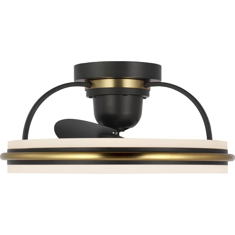 Burnett Collection Oscillating Three-Blade Matte Black Modern Traditional Ceiling Fan with Brushed Bronze Accent