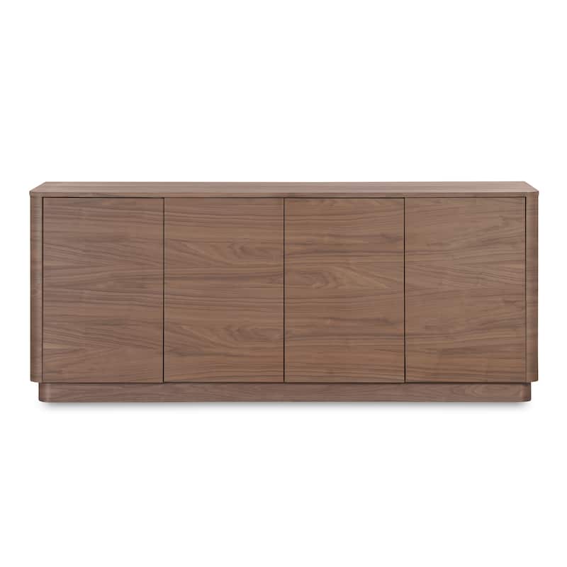 Title: NADAAL STUDIOS Odette Sideboard, Walnut Veneer with Rubber Wood Base, 3 Doors, 2 Drawers, Brown