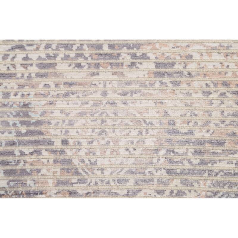 Abstract Modern Indian Accent Rug Handmade Wool Carpet - 2'11"x 5'1"