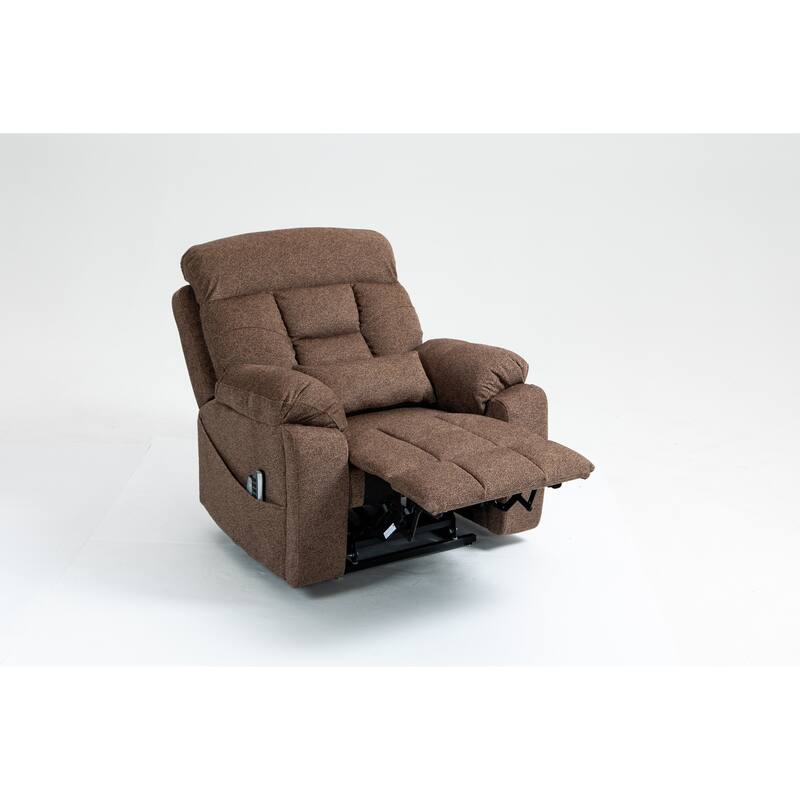 Power Lift Recliner Chair with Heat & Massage, Ergonomic Single Sofa Chair, Electric Recliner Chair with 2 Cup Holders