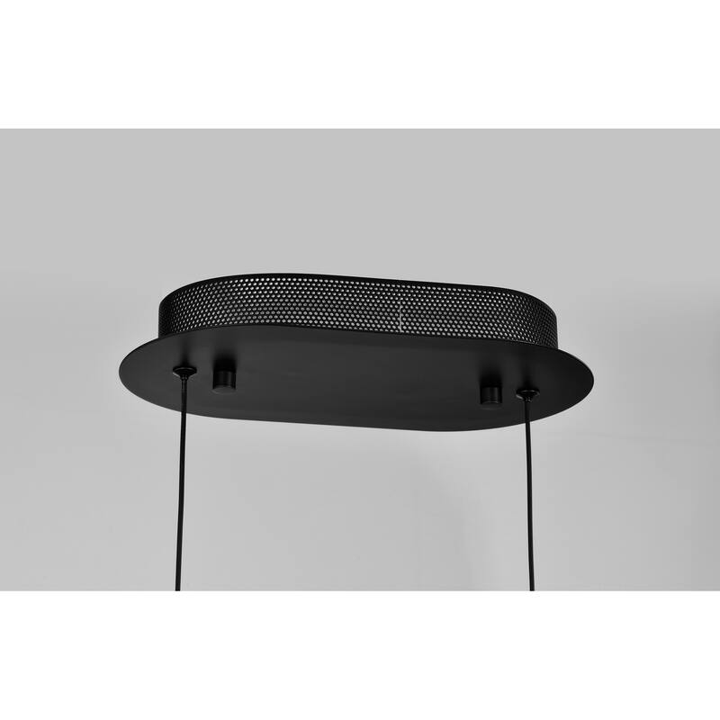 Arvada 8 Inch LED Pendant Matte Black Silk Screened Acrylic Lens - Matte Black