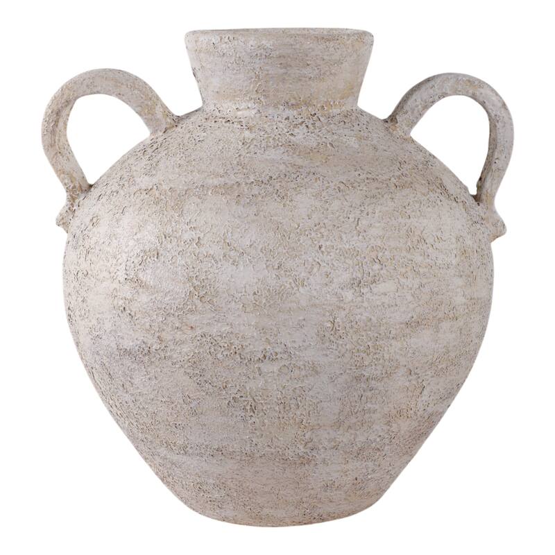 Terracotta Vase Handcrafted Double Handles Timeless Decorative Accent