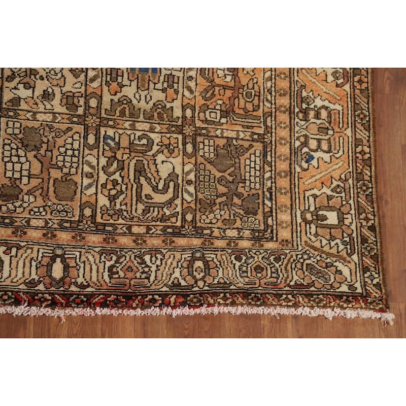 Bakhtiari Vintage Persian Rug Handmade Orange Wool Carpet - 7'1" x 10'0"