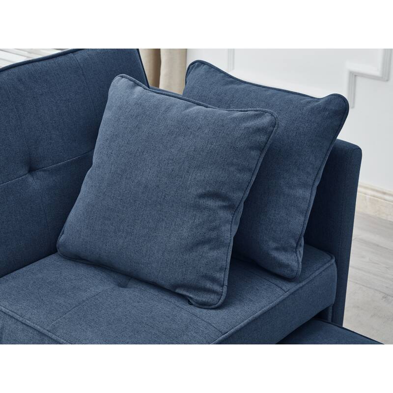 4-in-1 Sofa Bed - Convertible Recliner with Wood Frame