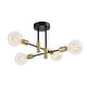 preview thumbnail 7 of 7, Maxax 4 - Light Sputnik Modern Linear Chandelier with Wrought Iron Accents