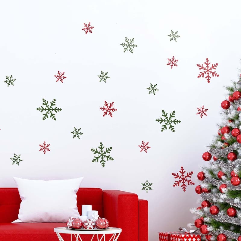 Walplus 22pcs Colored Christmas Snowflakes Wall Decals Stickers Self ...