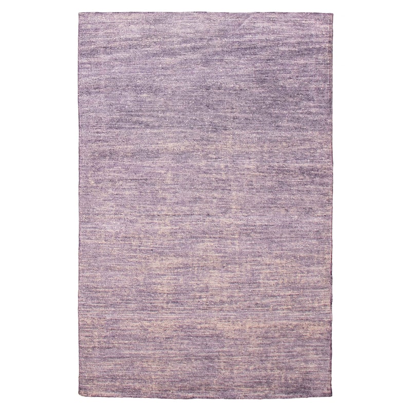 ECARPETGALLERY Hand-knotted Loreto Purple Silk Rug - 5'10 x 8'10 - Purple - 5'10 x 8'10