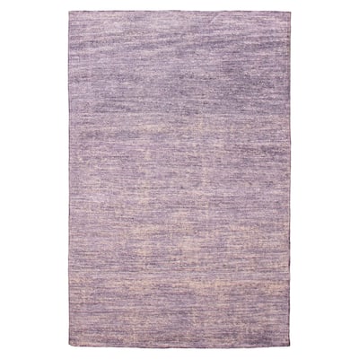 ECARPETGALLERY Hand-knotted Loreto Purple Silk Rug - 5'10 x 8'10