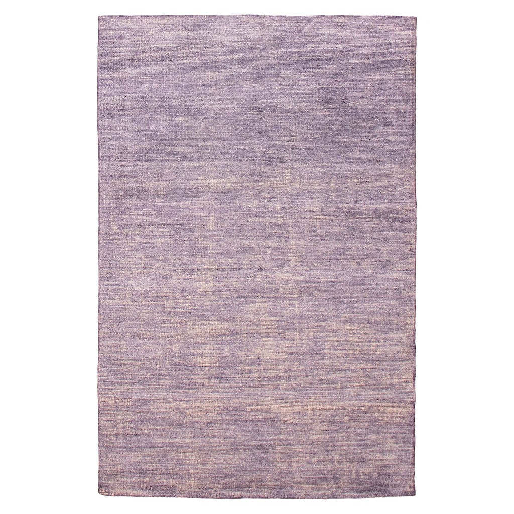 ECARPETGALLERY Hand-knotted Loreto Purple Silk Rug - 5'10 x 8'10