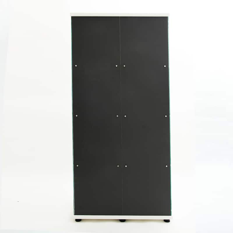 Glass Display Cabinet,Liquor Cabinet,File Cabinet,With Bluetooth Led Strip Light,Lock On The Door,Back Panel Is Mirror