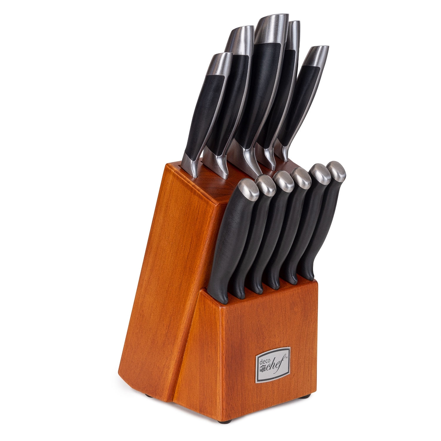 Farberware 22-Piece Never Needs Sharpening Triple Rivet High-Carbon  Stainless Steel Knife Block and Kitchen Tool Set, Black