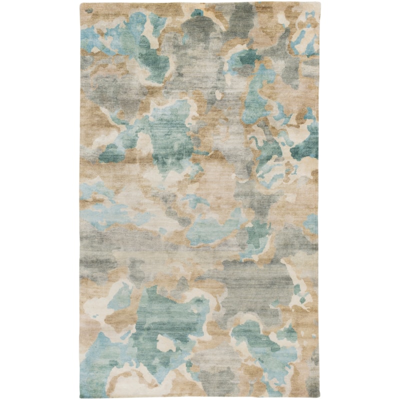 Hand-Knotted Virgil Abstract Indoor Area Rug - 9' x 13' - Blue