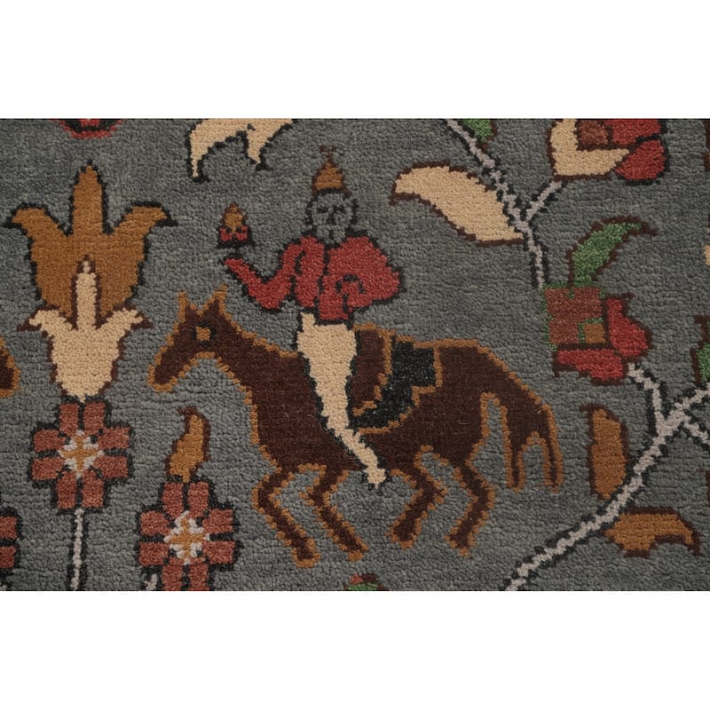 Animal Pictorial Ziegler Area Rug Hand-Knotted Oriental Wool Carpet - 10'0"x 13'9"