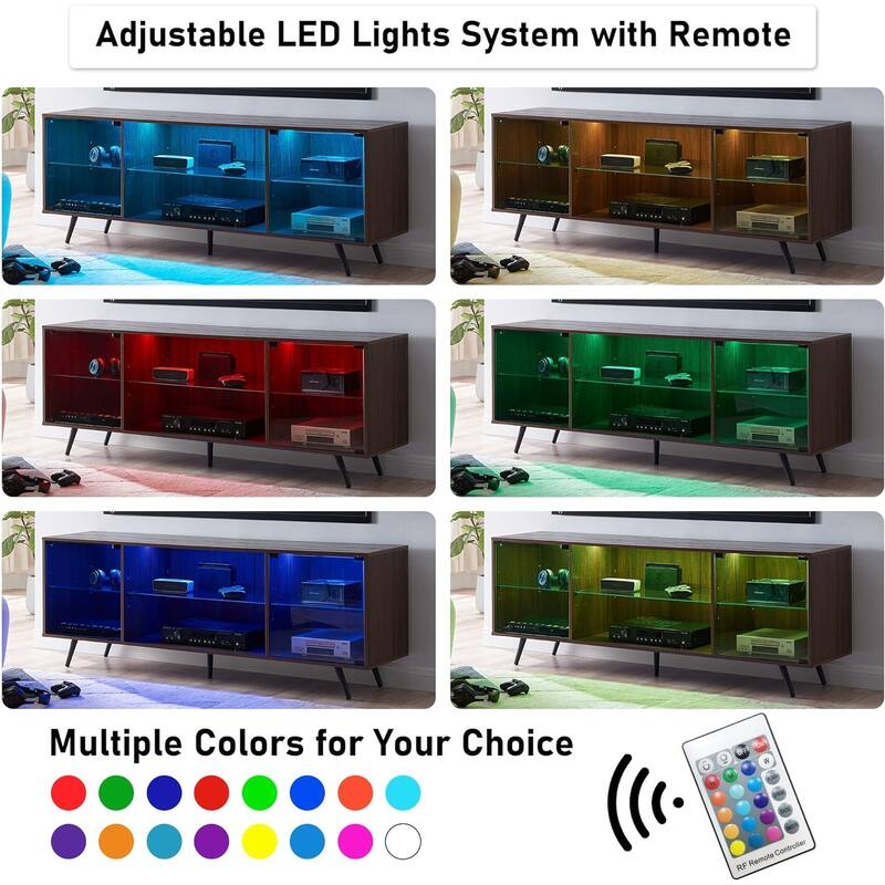 Modern TV Stand for TVs up to 75 Inch with LED Lights