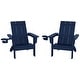 preview thumbnail 43 of 68, Shoreside Kids Outdoor Poly Adirondack Chair with Cup Holder (Set of 2) Navy Blue