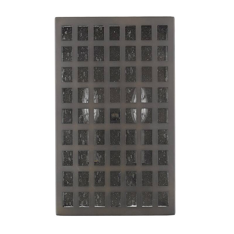 Steel LED Wall Light with Seedy Glass and Flush Mount - 4” x 8” x 13.25” (D x W x H)