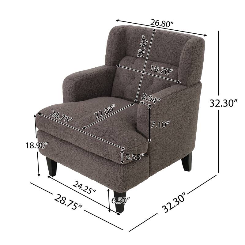 Teddy Fabric Tufted Accent Chair with 400lb Weight Capacity