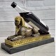 preview thumbnail 4 of 8, Egyptian Sphinx Bronze Sculpture Statue Mini Replica Signed Original Art On Marble Base