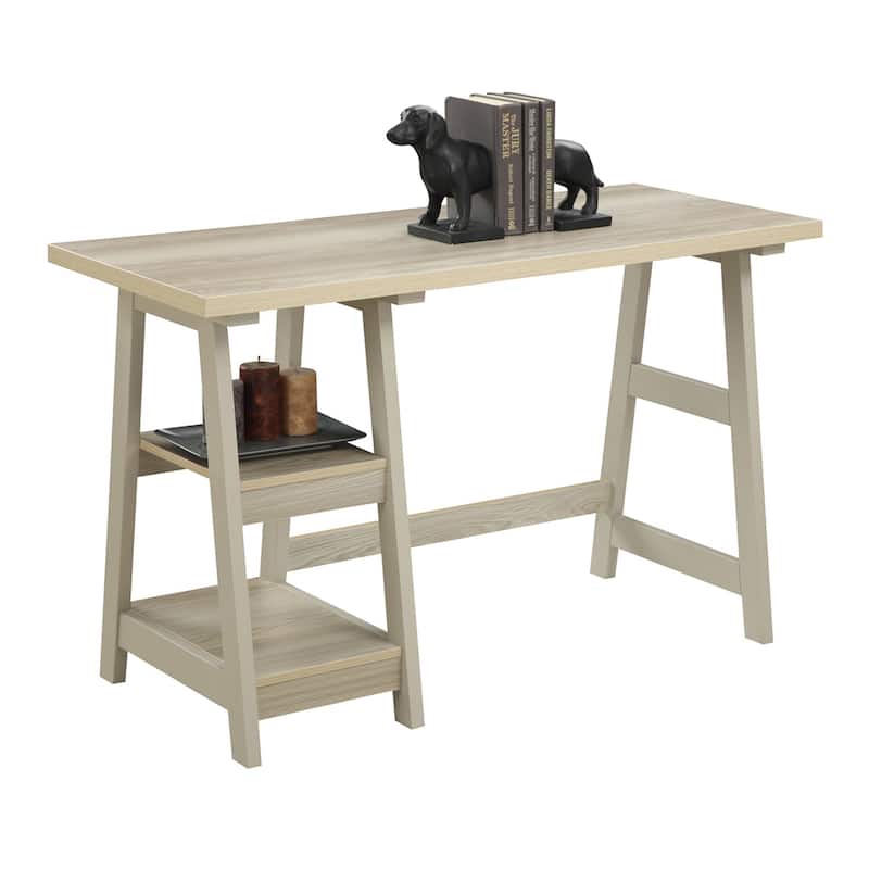 Desk with Shelves - Southwestern Style Writing Computer Workstation, Light Oak Finish