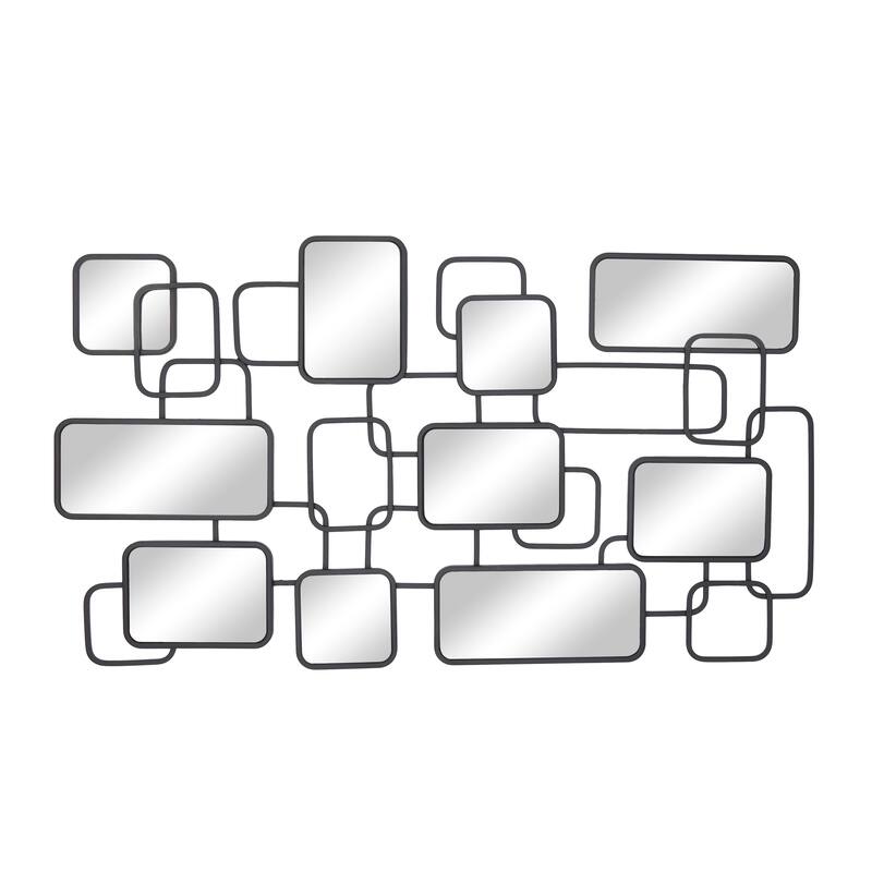 CosmoLiving by Cosmopolitan Artistic Black Metal Geometric Wall Mirror