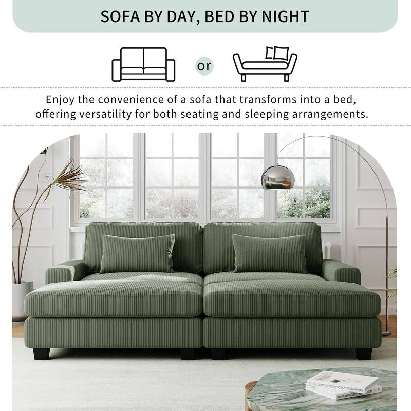 Big Sofa Bed Square Arm Cozy Sectional Sofa with Removable Back