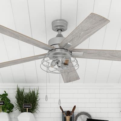 52" Prominence Home Marshall Indoor Coastal Ceiling Fan, Pewter