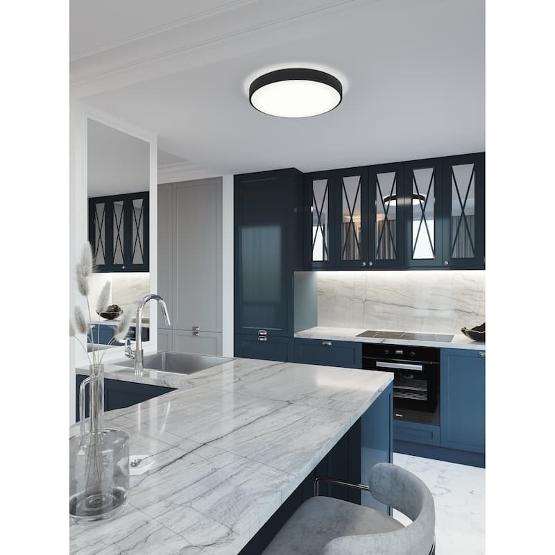 AFX Octavia LED Flush Mount - Black - Large 19 inch