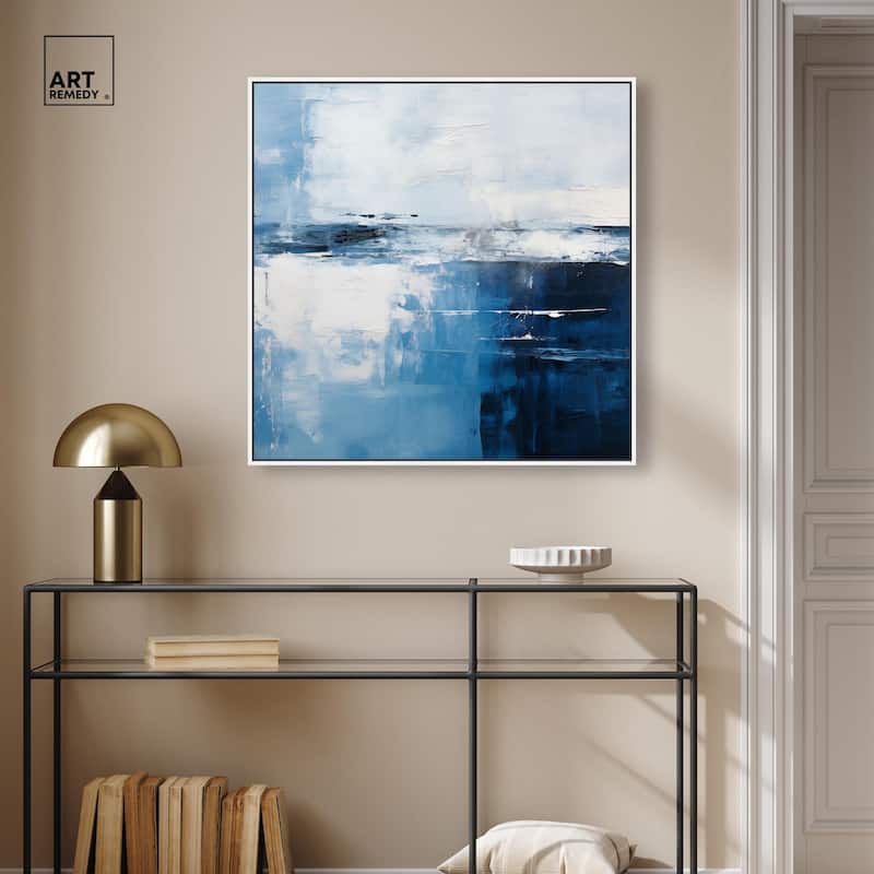 Layers of Blue Canvas by Art Remedy