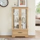preview thumbnail 5 of 33, Lighted Curio Cabinet with Tempered Glass Doors and Adjustable Shelf Oak