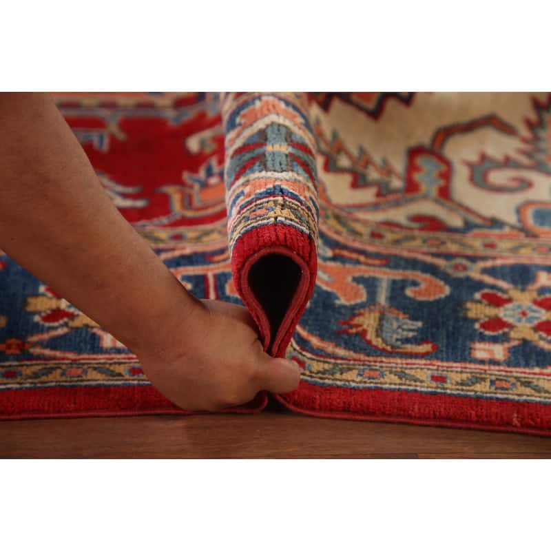 Kazak Living Room Area Rug Handmade Wool Carpet - 6'4" x 9'10"