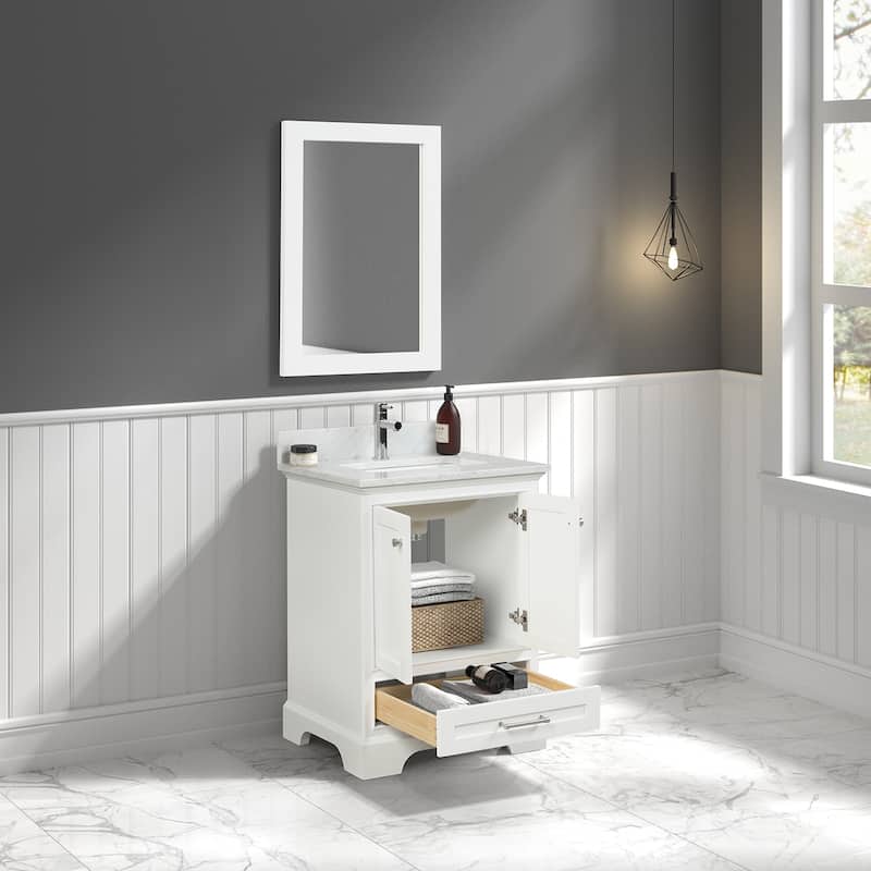 Blossom Copenhagen 24" Bathroom Vanity with Marble Top, Sink & Mirror