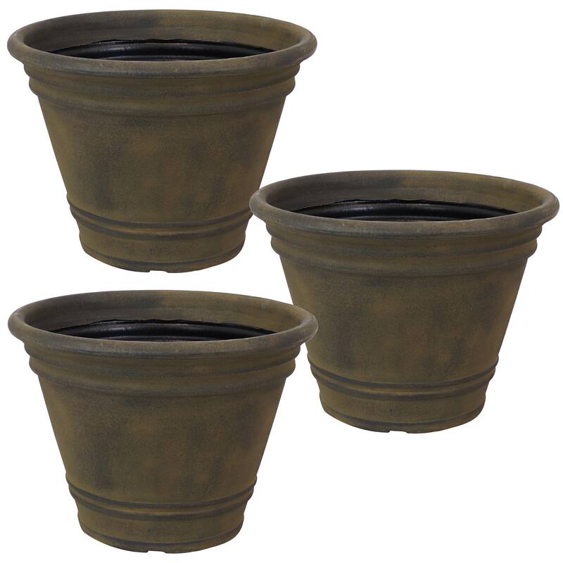Sunnydaze Franklin Unbreakable Polyresin Flower Pot Planter - Sable -20"